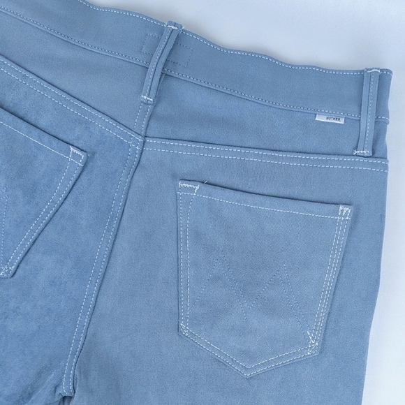 MOTHER The Desperado Faux Suede Bootcut High Rise Stretch Blue Hoo Wash 27 NWT - Picture 6 of 16